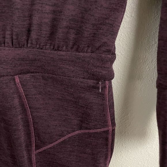 Athleta Womens XXS Purple Give It Your All Long Sleeve Drawstring Sweater Dress - Picture 5 of 5